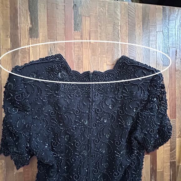 Vintage Brilliante by J.A. Black Beaded Evening Top – Scalloped Hem, Size M - Picture 6 of 7
